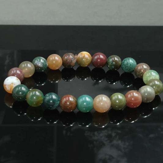 8MM Natural Epidote Zoisite Stone Bead Bracelet – Quartz, Lava, Tiger Eye Jewelry for Men & Women